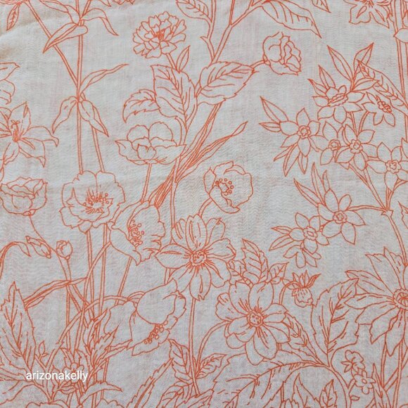 Vintage Echo Oblong Scarf Floral Outline 70's Vibes - Picture 10 of 10